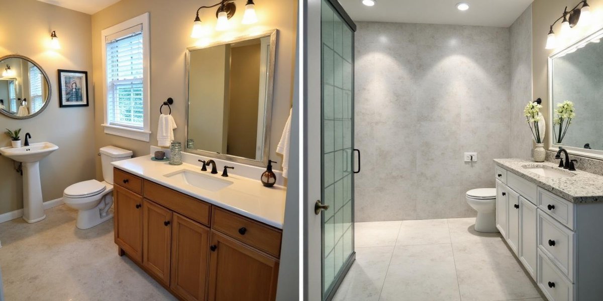 Before and after bathroom transformation